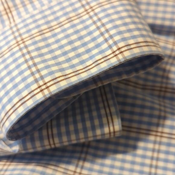Vintage Brooks Brothers Blue Plaid The Original Polo Shirt Button Down Mens Sz L - Picture 10 of 11